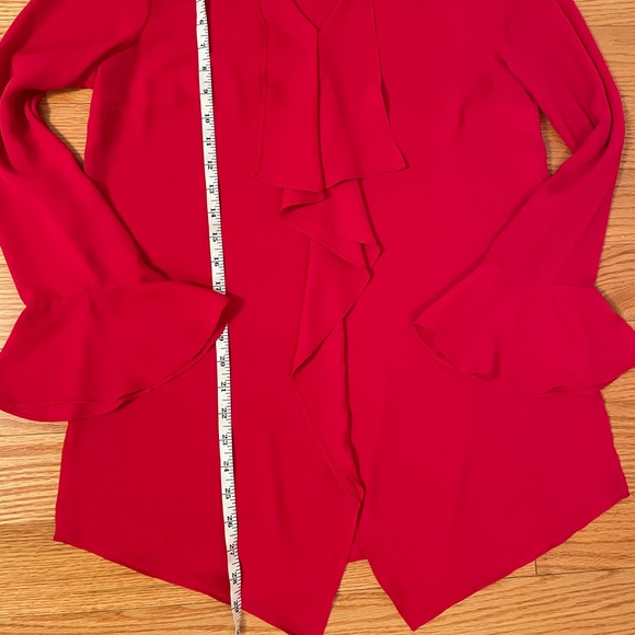 Worn Once/Melanie Lyne Red Ruffle Blouse in size 4/Small - Picture 4 of 6